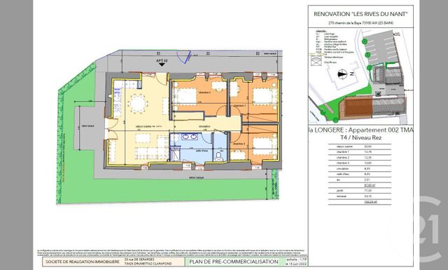 Appartement T4 à vendre - 4 pièces - 87.6 m2 - AIX LES BAINS - 73 - RHONE-ALPES - Century 21 Alp-Immo-Confiance