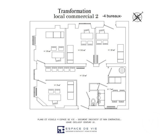 Appartement T2 à vendre - 2 pièces - 71.6 m2 - AIX LES BAINS - 73 - RHONE-ALPES - Century 21 Alp-Immo-Confiance